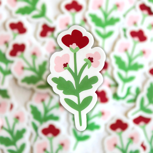 Autocollant - Fleur rosée