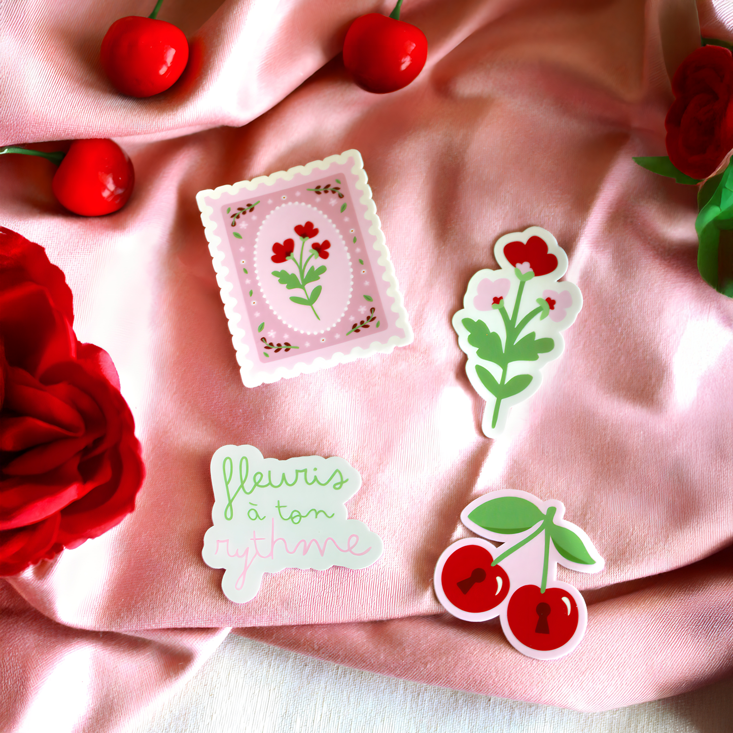Collection Cherise - Ensemble de 4 autocollants