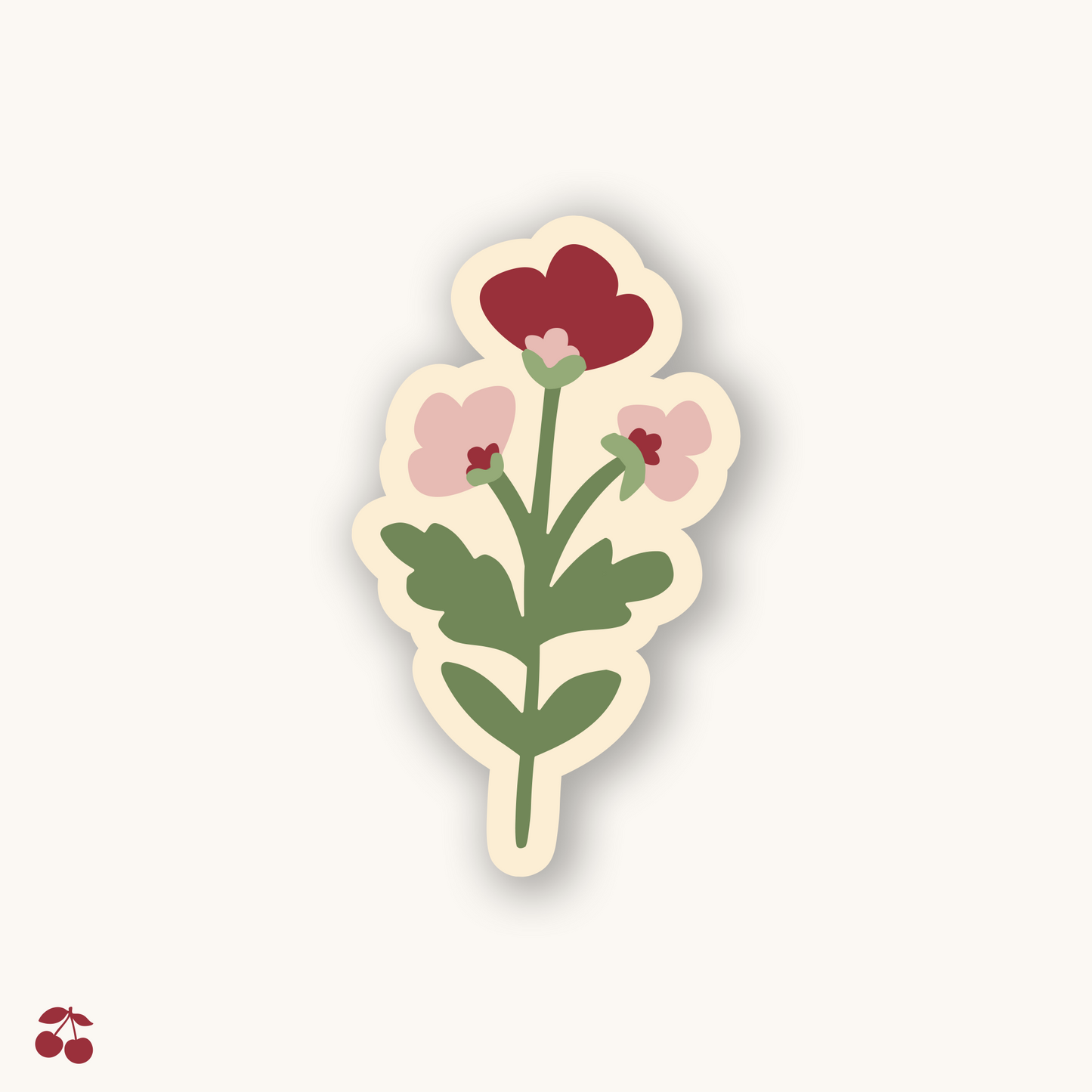 Autocollant - Fleur rosée
